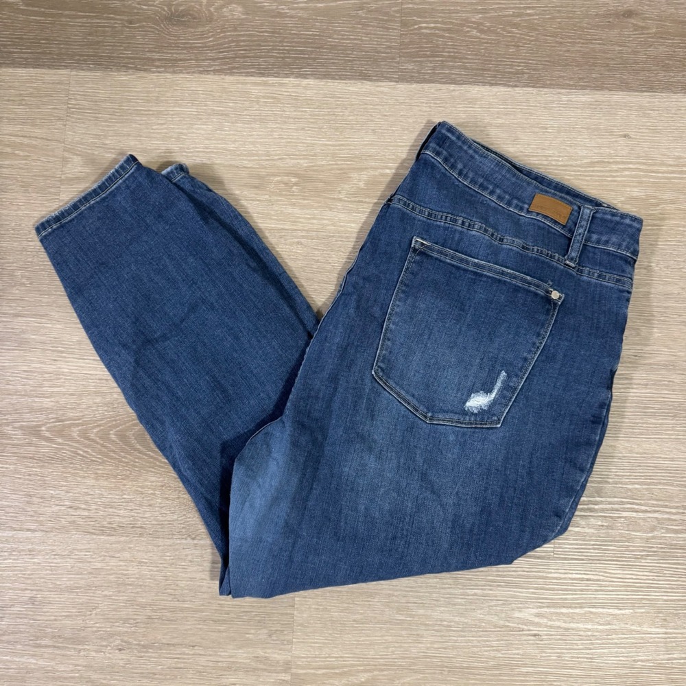 Judy Blue Skinny Jeans Womens 24W Blue Distressed High Rise Button Fly JB88177